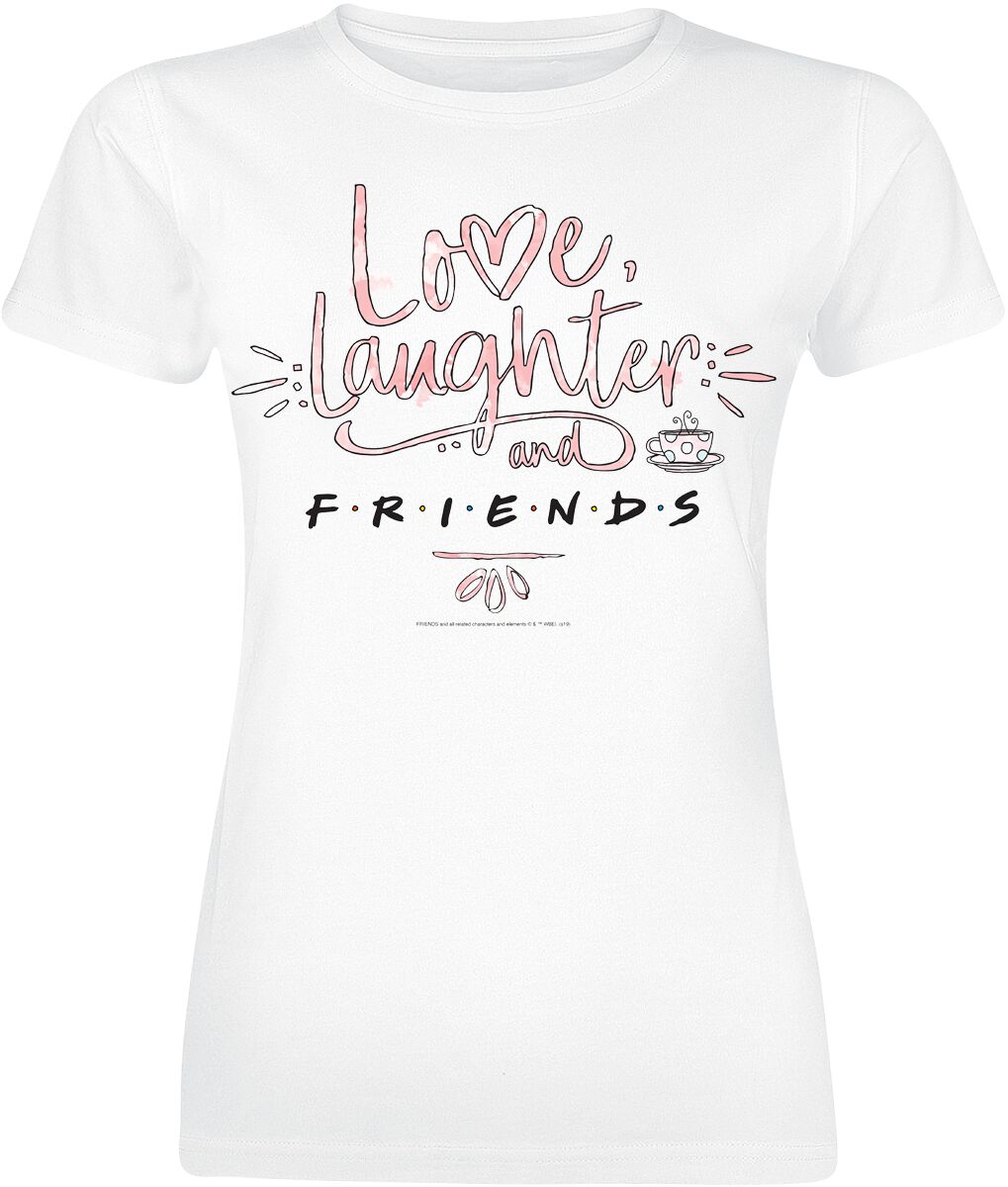 Image of Friends Love Laughter Girl-Shirt weiß