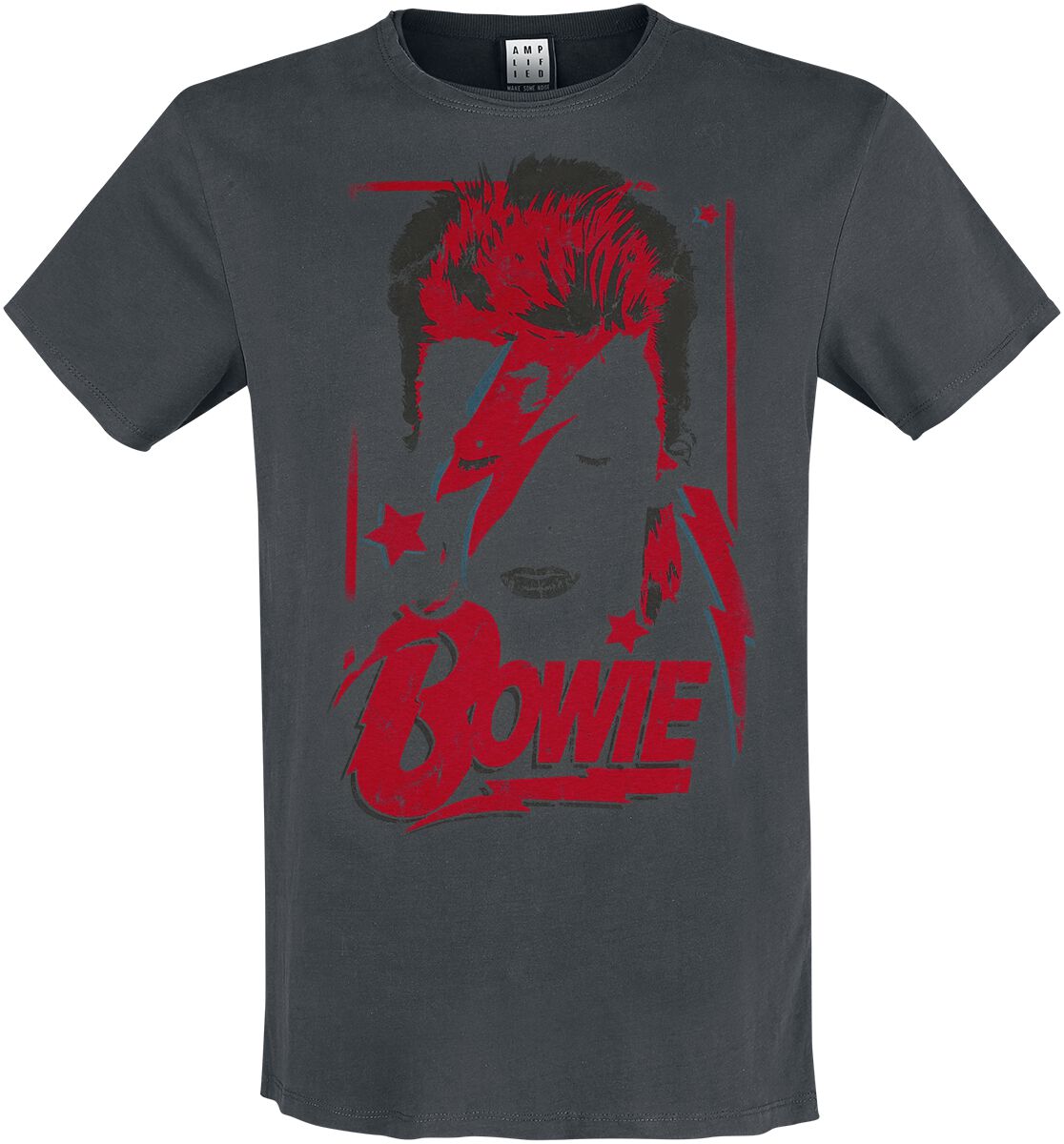Image of David Bowie Amplified Collection - Aladdin Sane T-Shirt charcoal