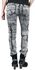 Skarlett - graue Jeans mit starker Waschung, Prints und Patches