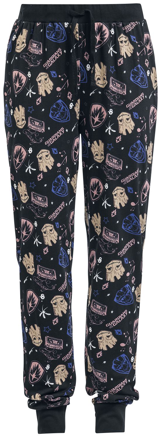 Bas de pyjama de Les Gardiens De La Galaxie - Groot - Symboles - L à XL - pour Femme - noir