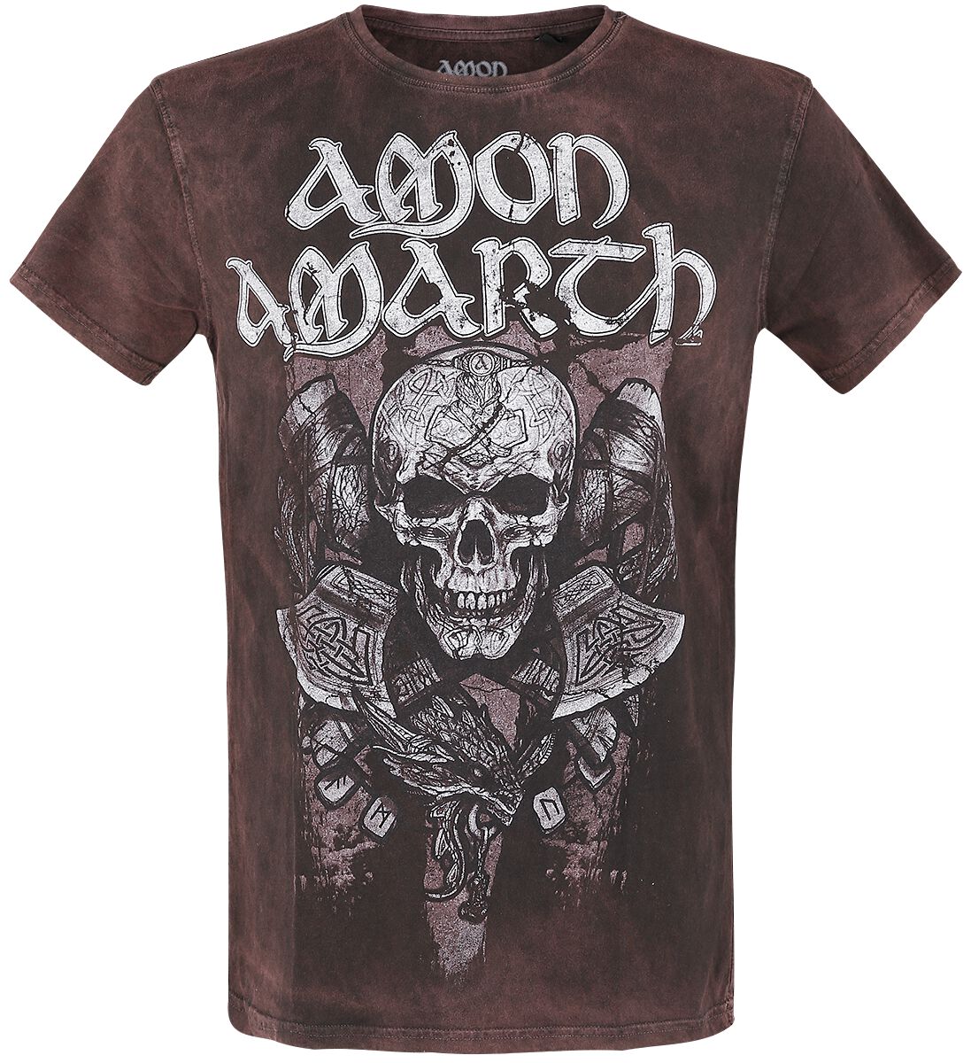 Image of T-Shirt di Amon Amarth - Carved Skull - S a L - Uomo - marrone