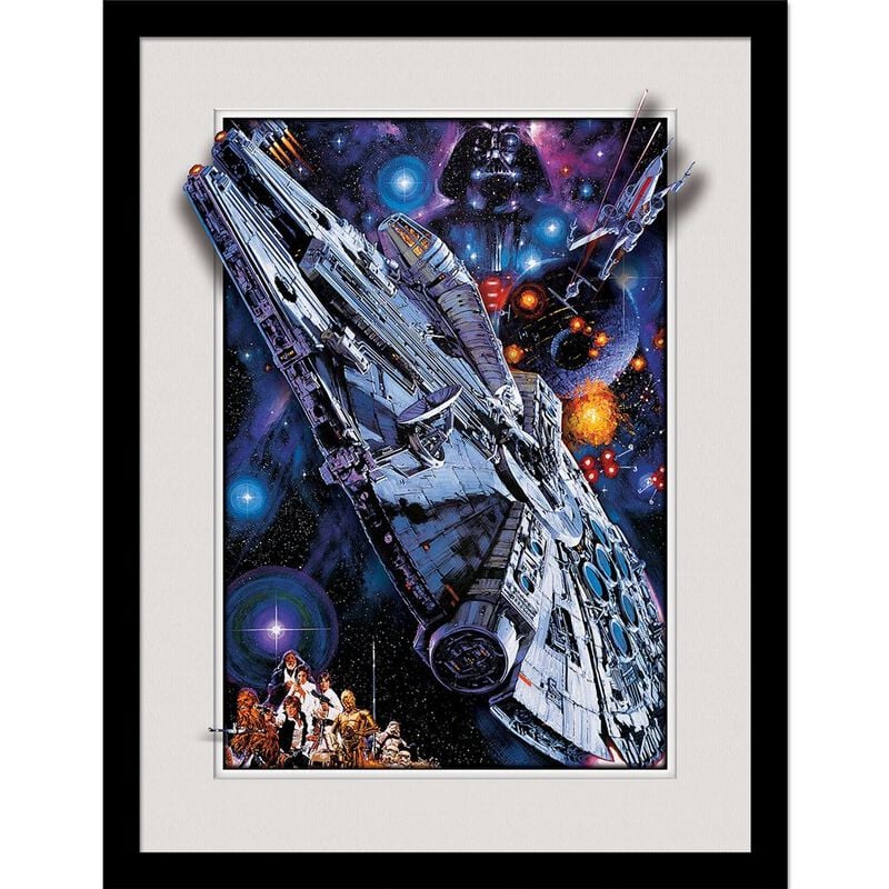 Star Wars - Disney Decoratieve Artikelen - Millenium Falcon Breakout Collector Print Framed - voor Geen - meerkleurig