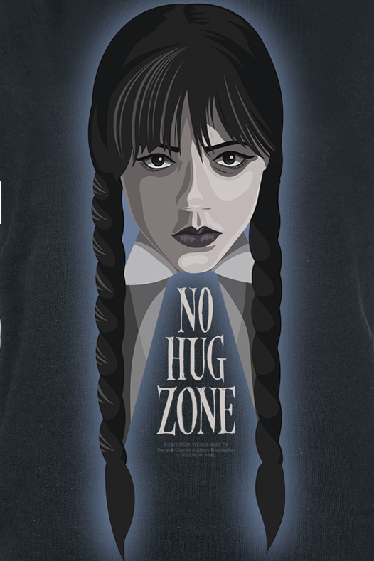 Wednesday Sweatshirt - No Hug Zone - M bis XXL - für Damen - Größe M - schwarz  - Lizenzierter Fanartikel