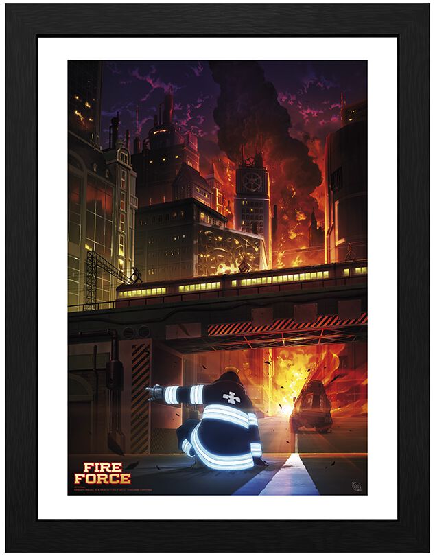 Fire Force Spontaneous human combustion Framed Image multicolor