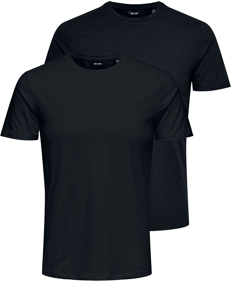 ONLY and SONS ONSBasic Life Slim O-Neck 2-Pack T-Shirt black