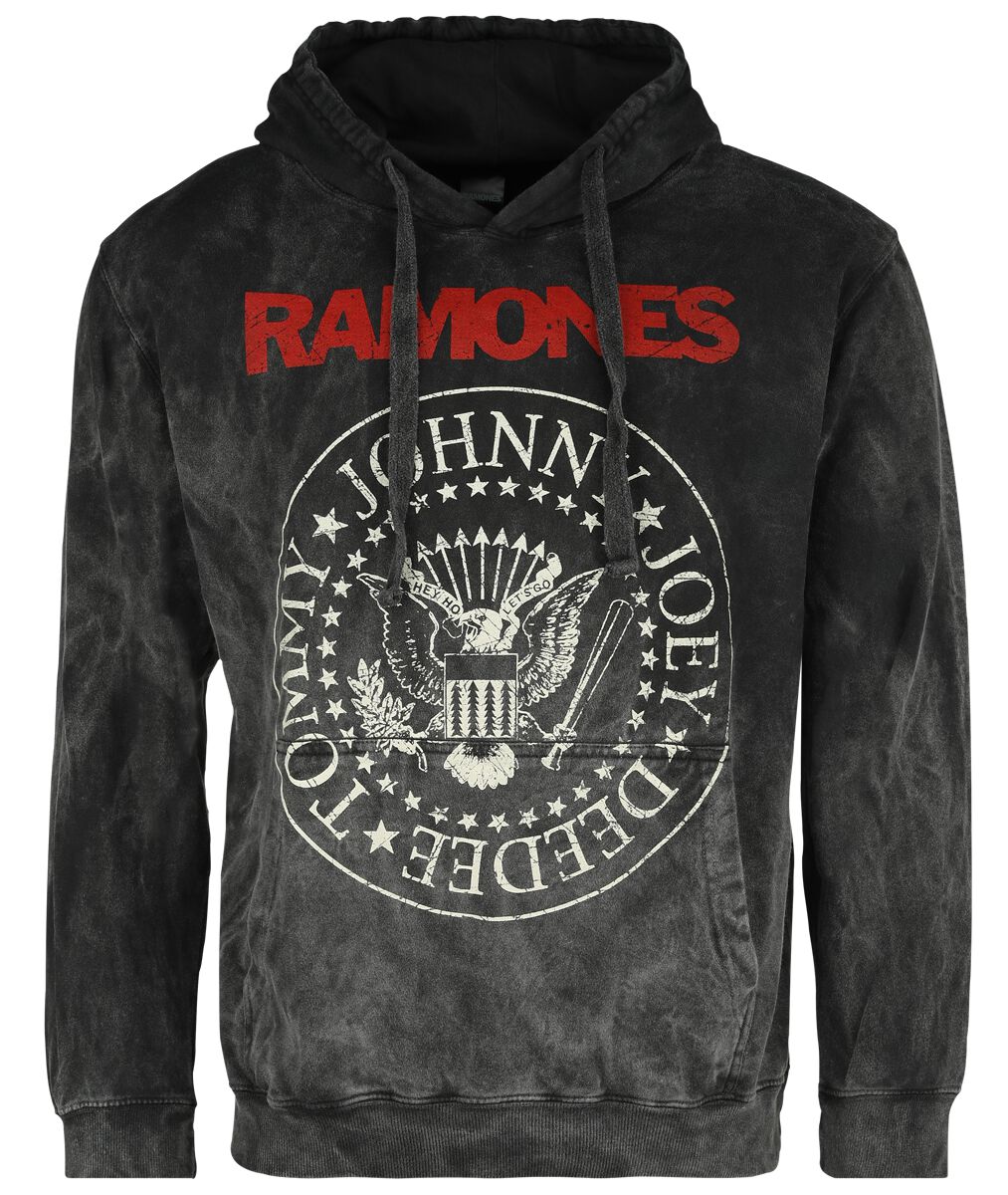 Levně Ramones Crest Mikina s kapucí tmavě šedá
