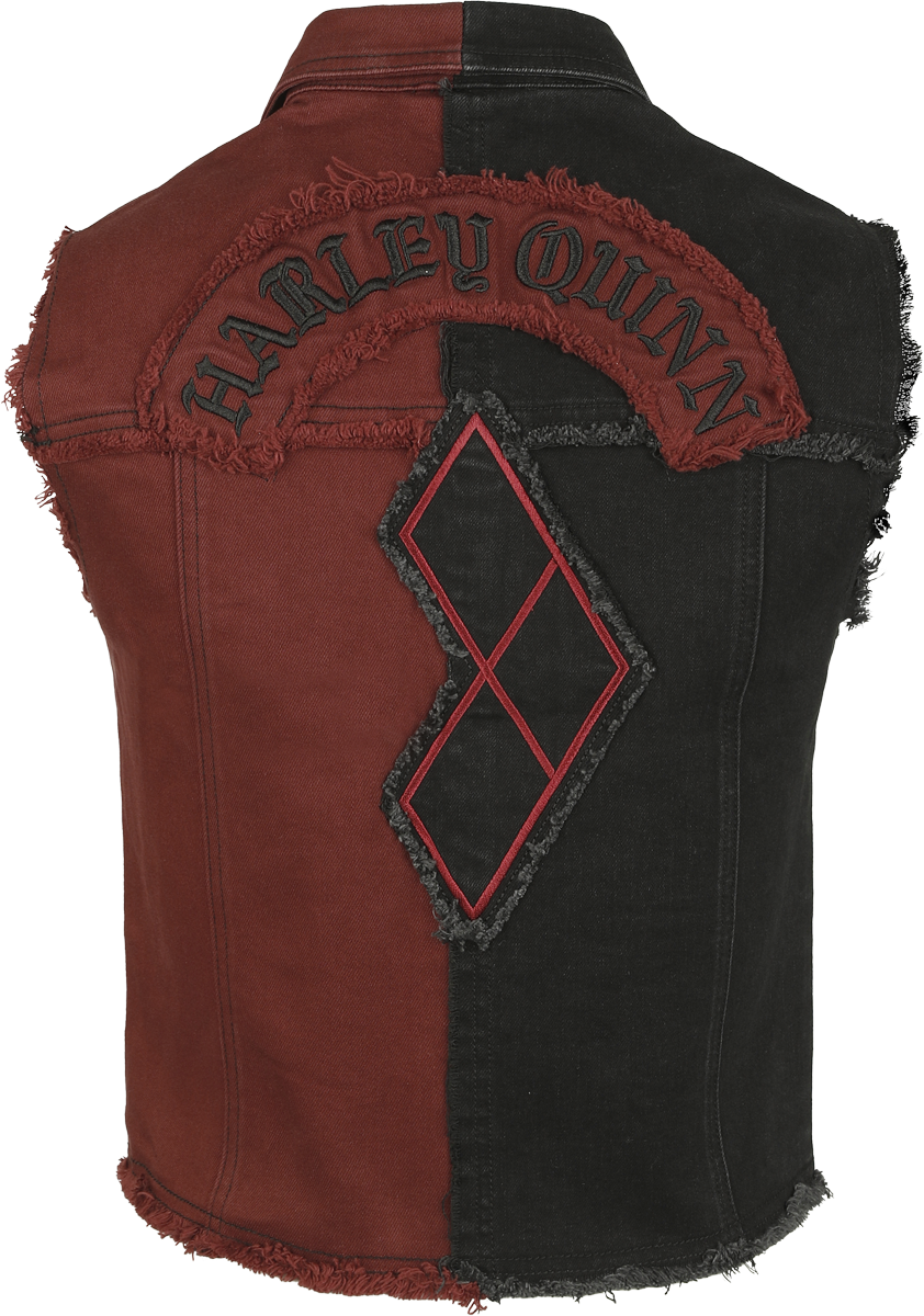 4068143240949 - Harley Quinn Mad Love Weste schwarz rot in M
