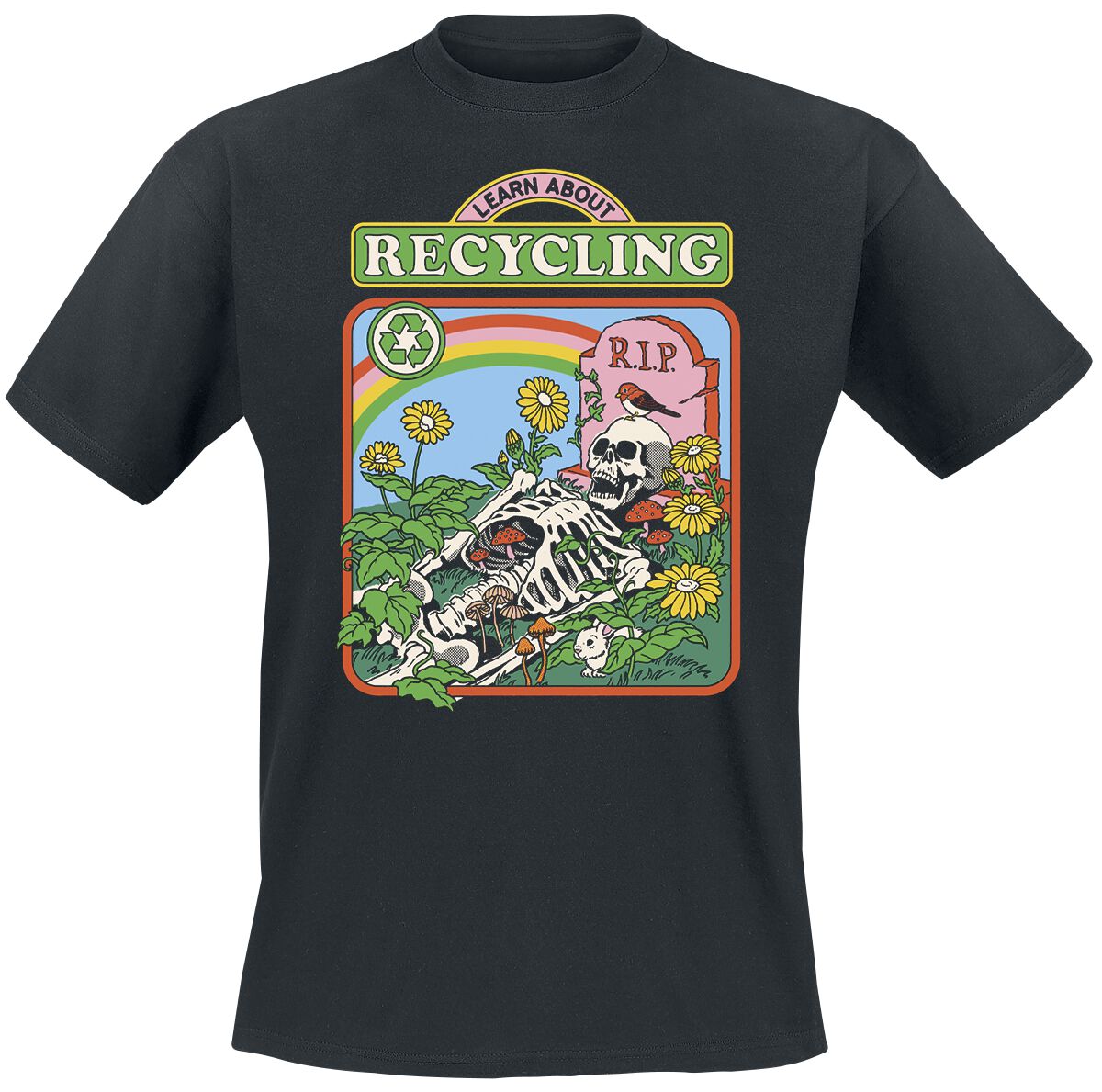 Levně Steven Rhodes Learn About Recycling Tričko černá