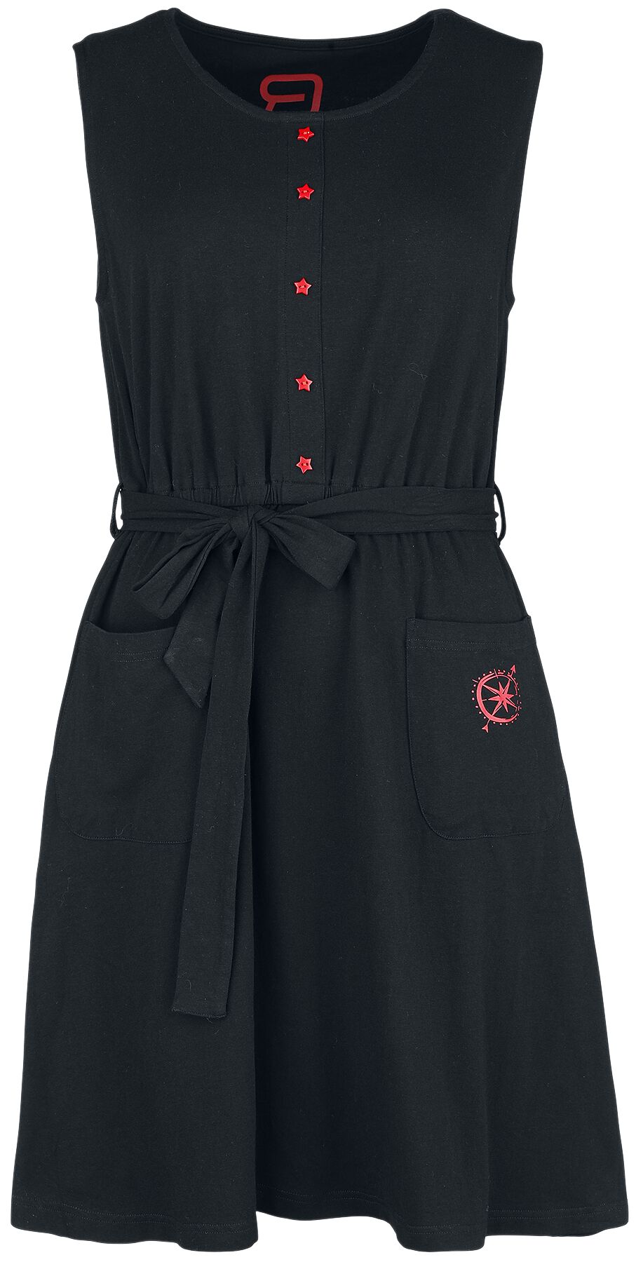 Robe mi-longue de RED by EMP - Kleid mit Kompass Rose und Sternen - S à XL - pour Femme - noir