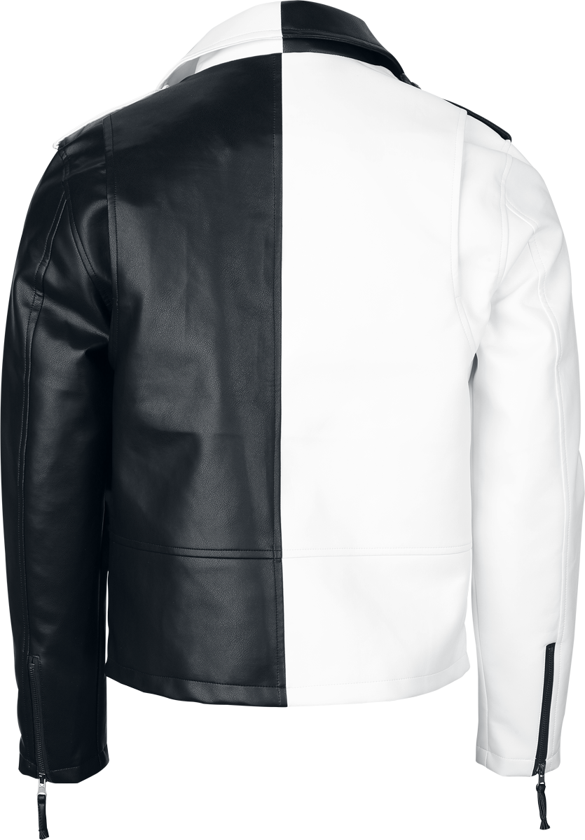 Thumbnail - Gothicana by EMP Jacket in Black and White Kunstlederjacke schwarz weiß in S