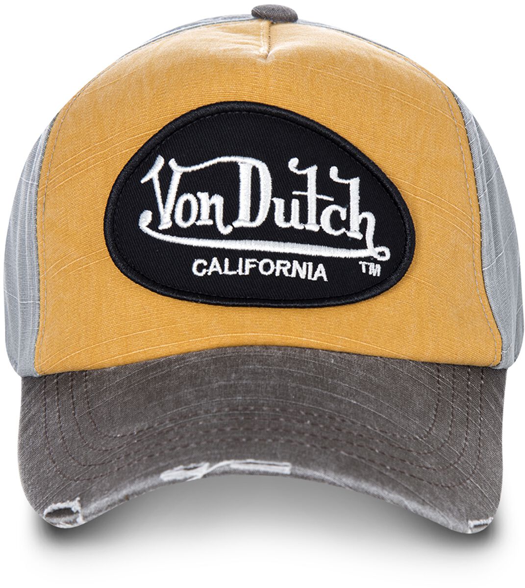 Image of Cappello di Von Dutch - MEN’S VON DUTCH BASEBALL CAP - Unisex - grigio/giallo