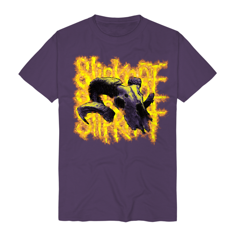Slipknot  T-Shirt - Burning Goat Skull - for Men - lilac