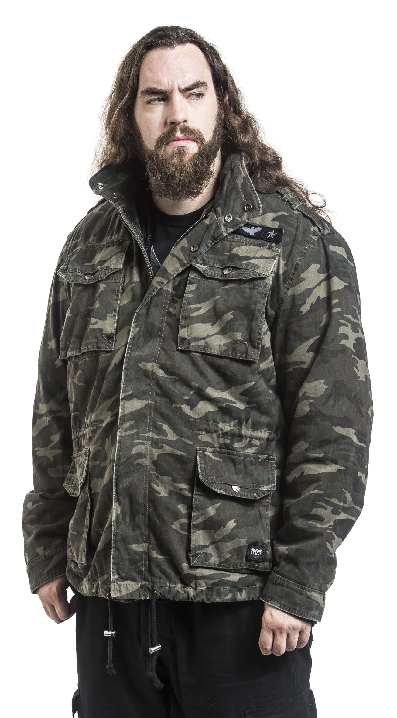 Herren Jacke Camouflage Jacke Kurz Army Field Jacket Black Premium