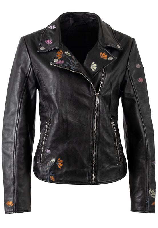 4063495435432 - MWFloral Lederjacke schwarz in XL