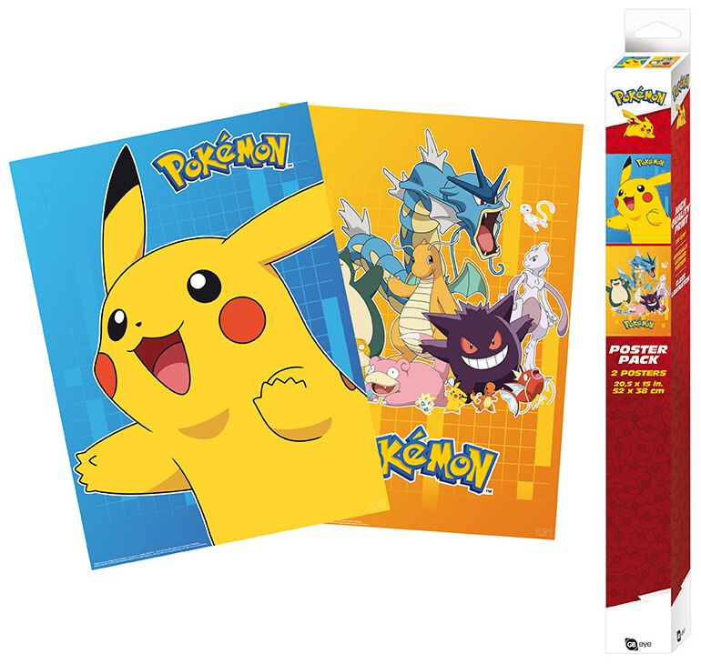 Pokémon - Personnages colorés - Poster - multicolor