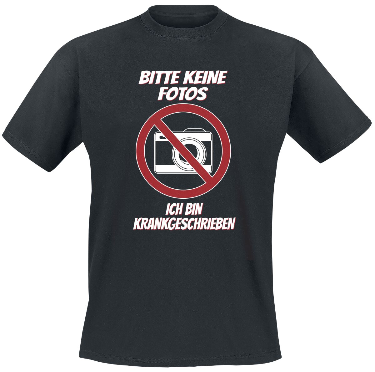 T-Shirt - Bitte keine Fotos - Ich bin krankgeschrieben! - M bis XXL - für Männer - Größe XXL - schwarz - Männer - male