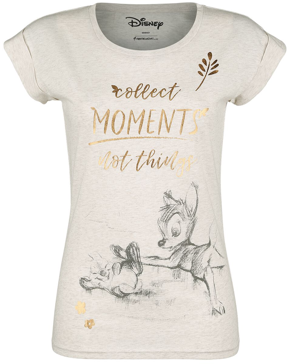 T-Shirt Manches courtes Disney de Bambi - Collect Moments Not Things - S à XXL - pour Femme - crème 