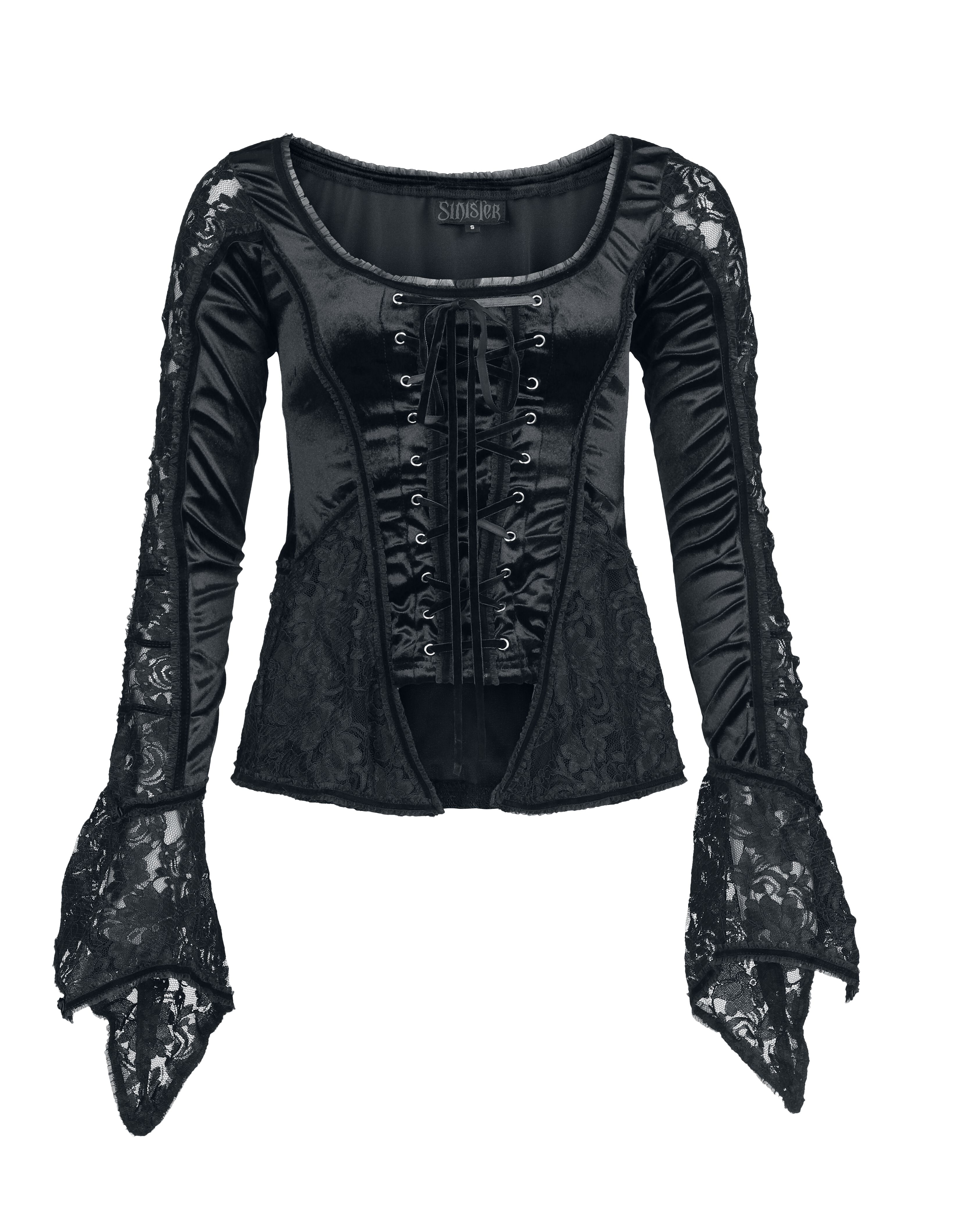 Levně Sinister Gothic Top Gothic Dámské tričko černá