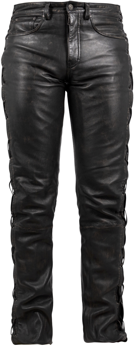 Mauritius  Leather Trousers - GWM Lace-up Jeans - for Men - black