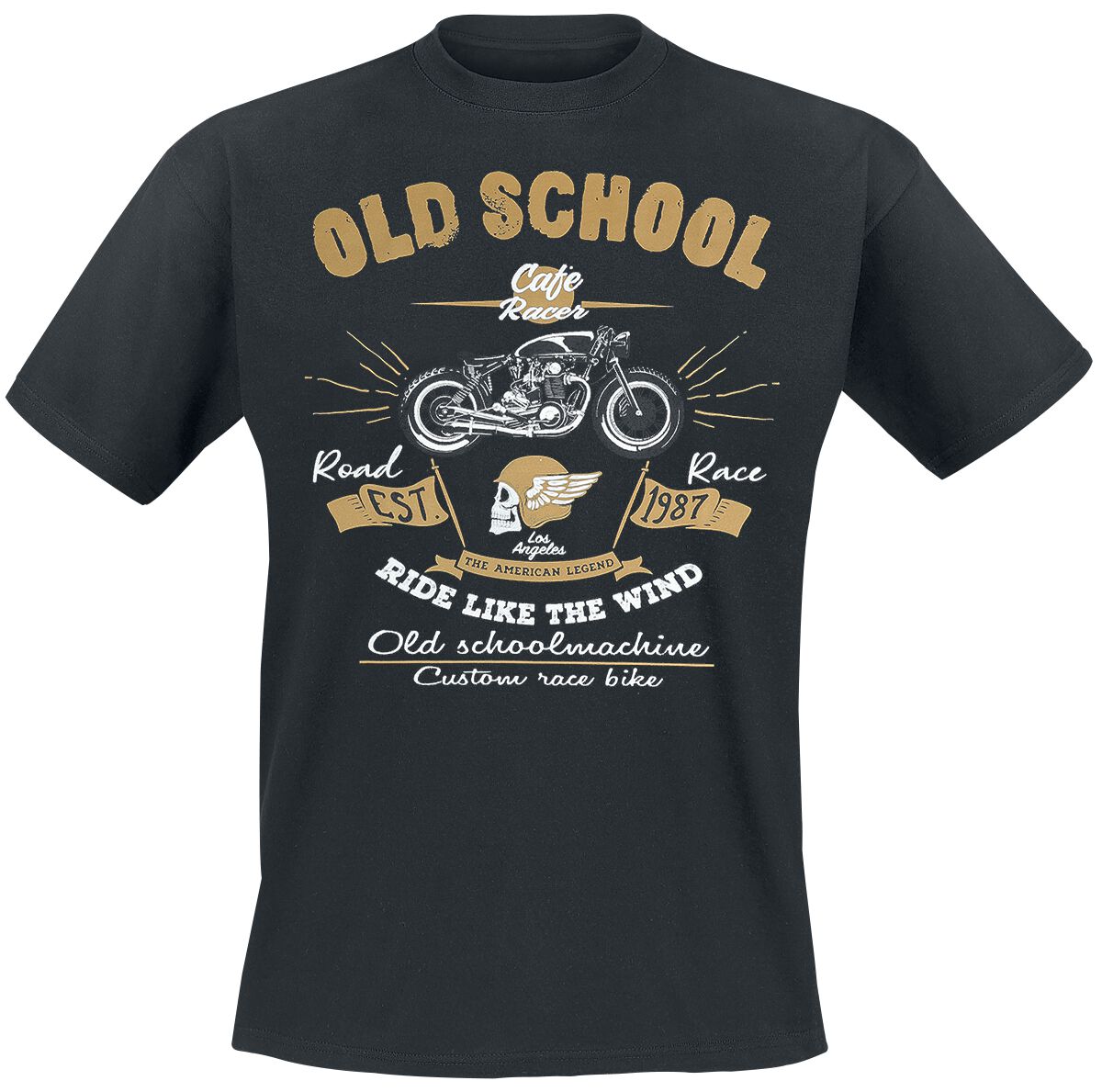 Old School Cafe Racer T-Shirt schwarz von Gasoline Bandit