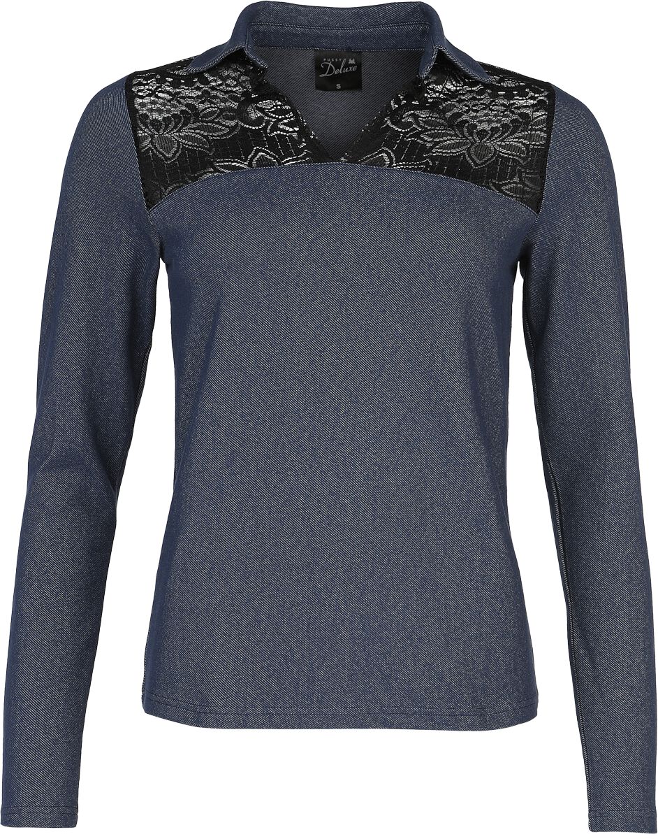 4069225047692 - Wild West Denim Look Longsleeve Langarmshirt blau in M