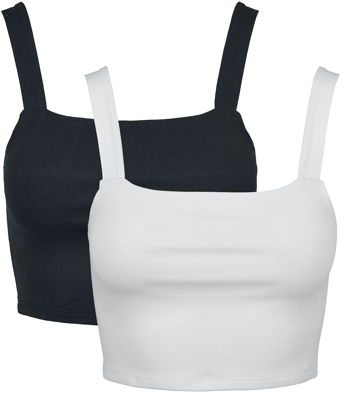 Top Di Urban Classics - Ladies Cropped Top Double Pack - XS A XL - Donna - Nero/Bianco-image