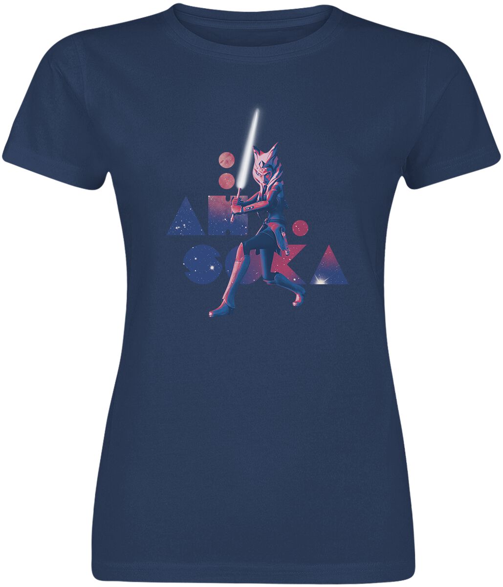 T-Shirt Manches courtes de Star Wars - Ahsoka - Space Inset - S à XXL - pour Femme - bleu