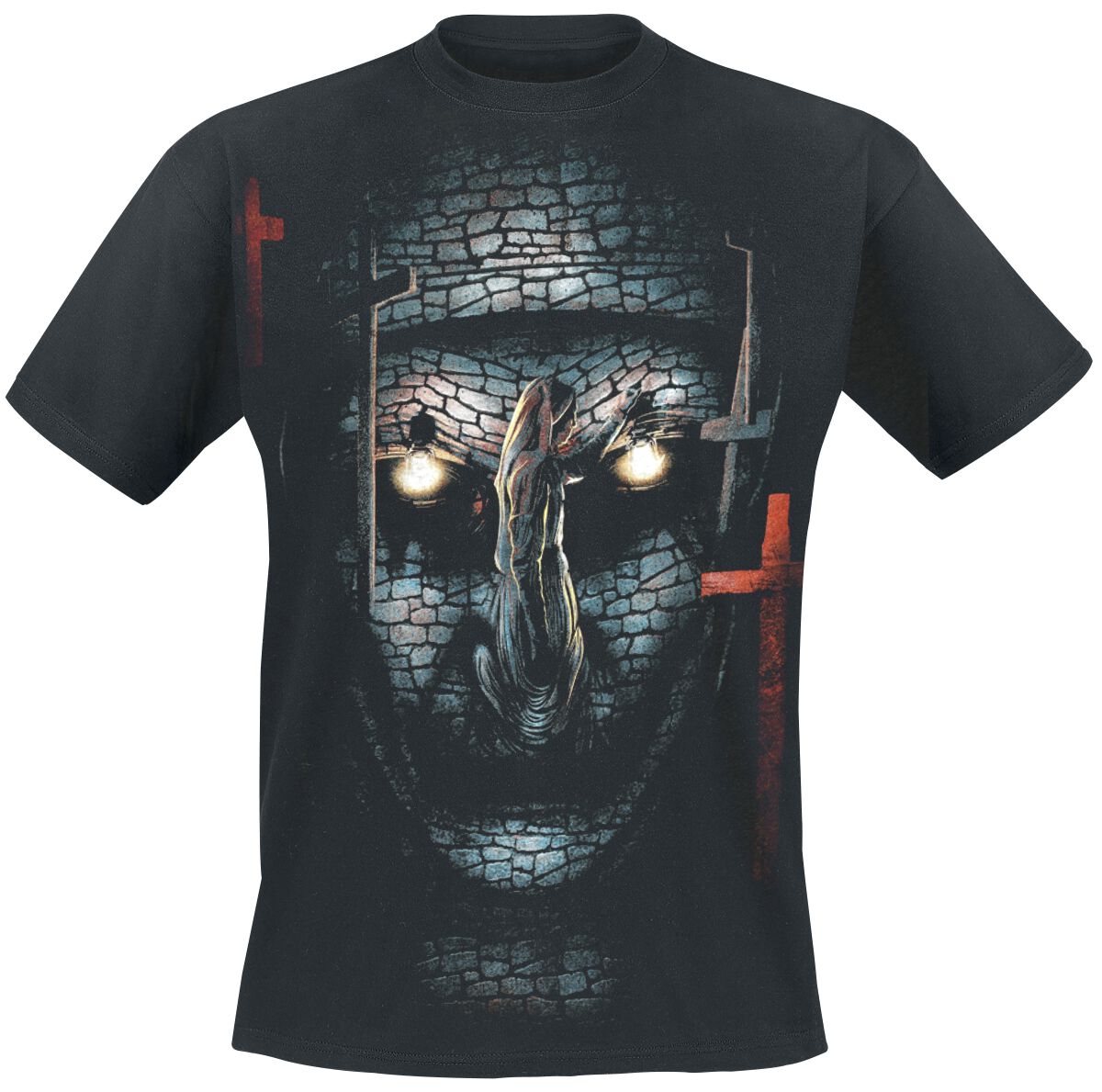 The Nun Skull Illusion T-Shirt black