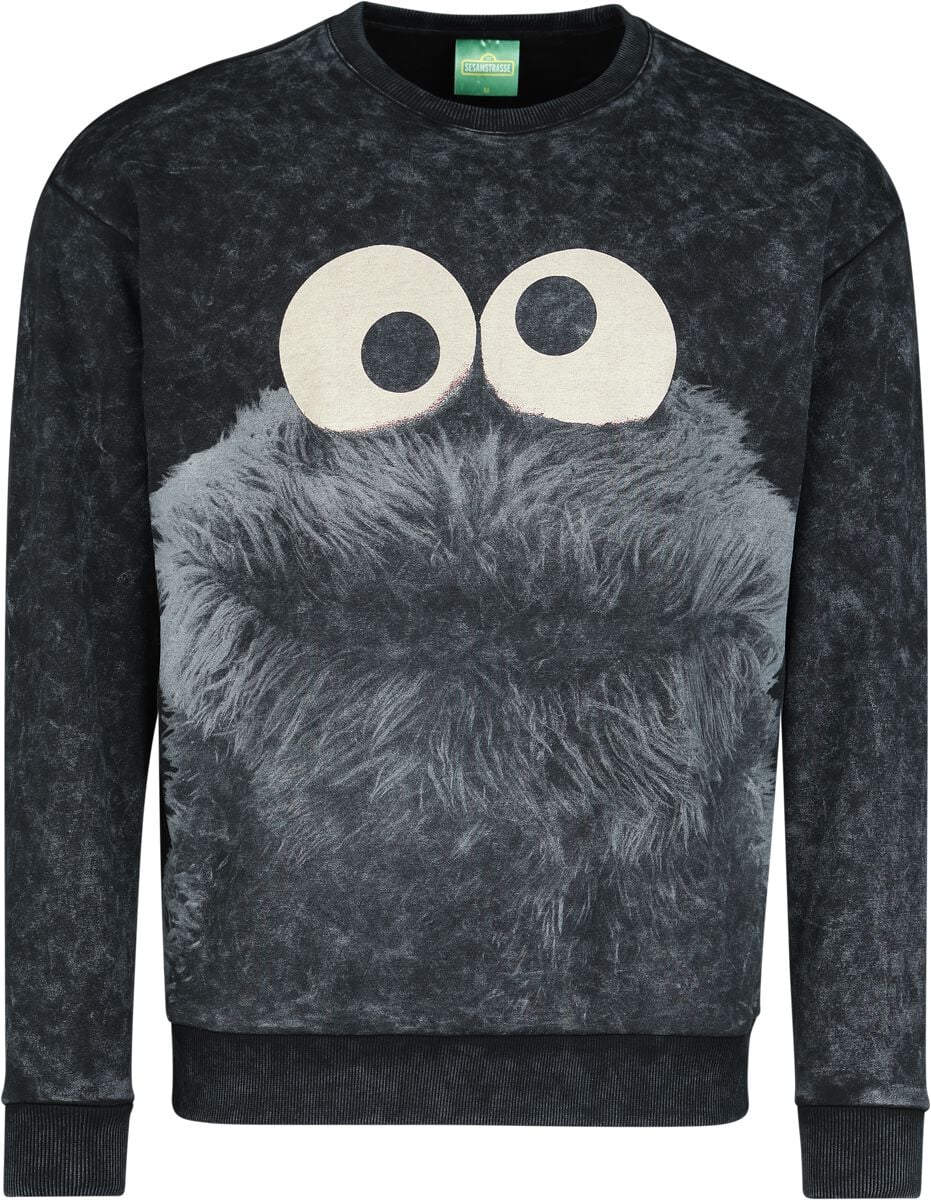 Sesame Street Sweatshirts - Krümelmonster - Oversized - S tot XXL - voor Mannen - zwart