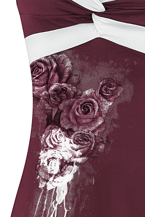 Alchemy England Dames De La Rose Kurzes Kleid bordeaux