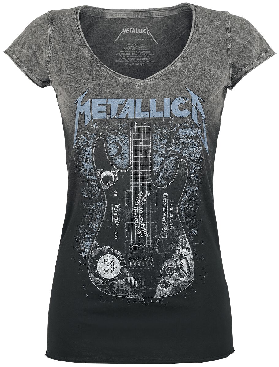 T-Shirt Manches courtes de Metallica - Ouija Guitar - S à 4XL - pour Femme - noir/gris