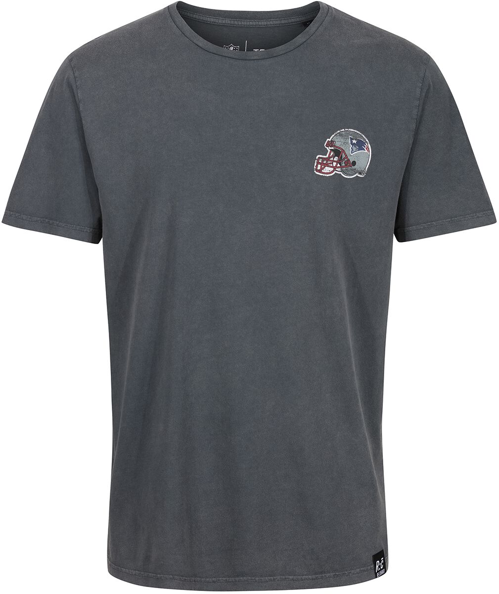 Recovered Clothing T-Shirt - NFL Patriots College Black Washed - S bis XXL - für Männer - Größe M - multicolor