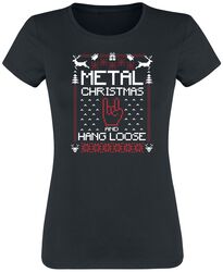 Metal Christmas and hang loose, Sprüche, T-Shirt