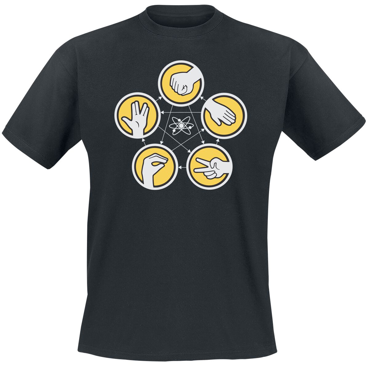 3664794801112 - Rock Paper Scissors Lizard Spock T-Shirt schwarz in M