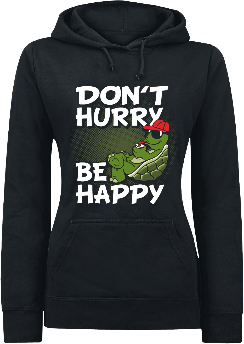 Tierisch Don’t Hurry – Be Happy Kapuzenpullover schwarz