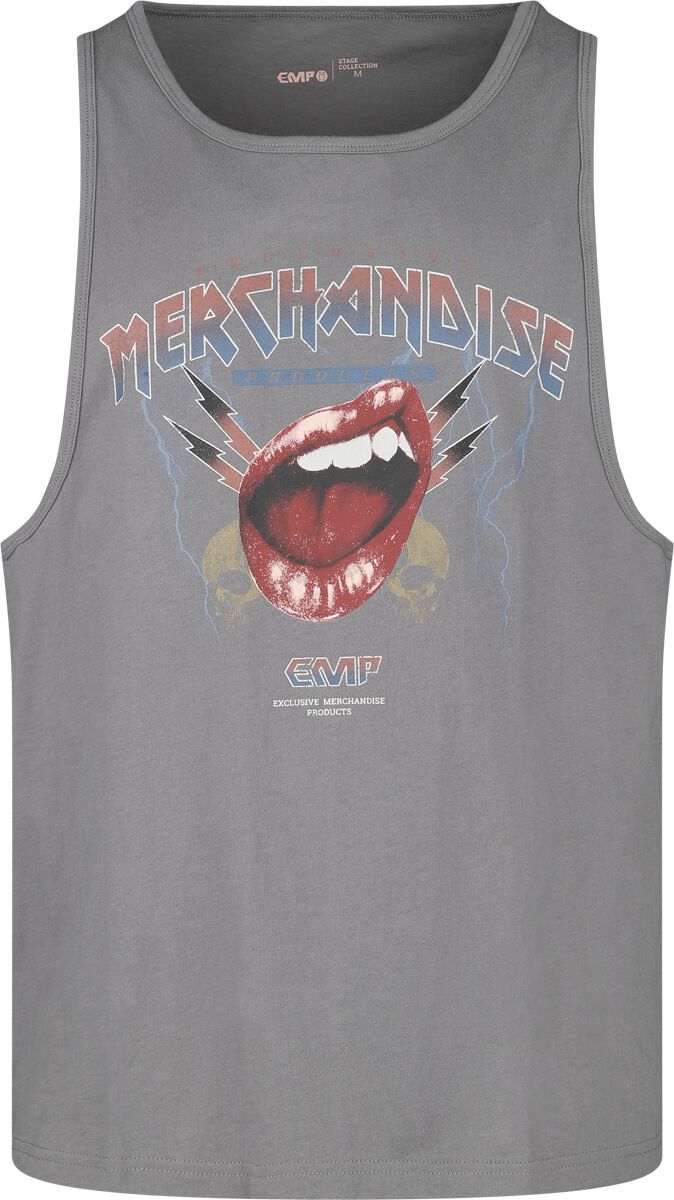 EMP Stage Collection Tank Top With Vintage Print Top dunkelgrau in M