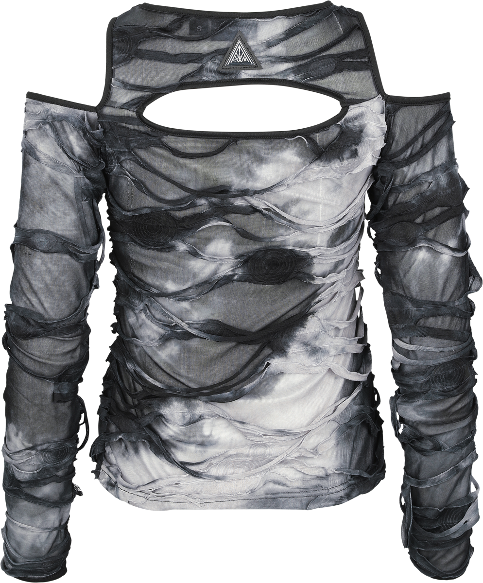 4068143311915 - Viola Top Langarmshirt schwarz grau in XXL