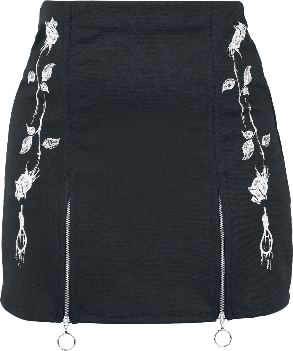 Minigonna  di Paleface Swiss - Zip Roses - S a XXL - Donna - nero