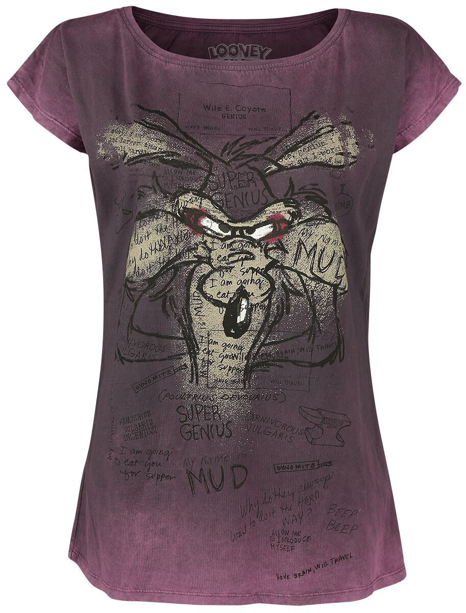T-Shirt Manches courtes de Looney Tunes - Coyote - Genius - S à XXL - pour Femme - lilas