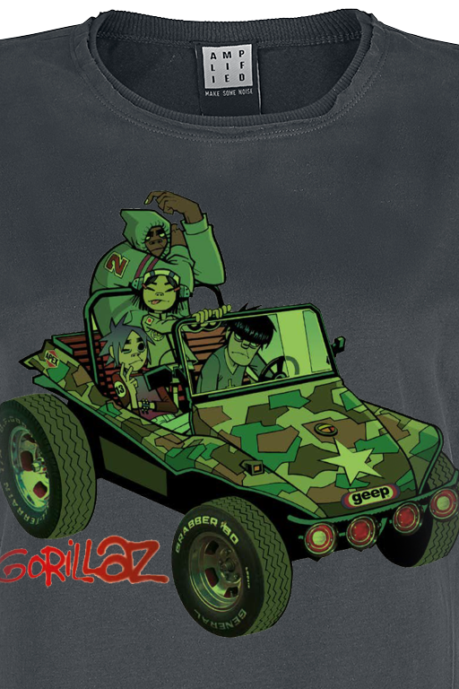 Gorillaz T-Shirt - Amplified Collection - Geep - S bis XL - für Damen - Größe XL - charcoal  - Lizenziertes Merchandise!