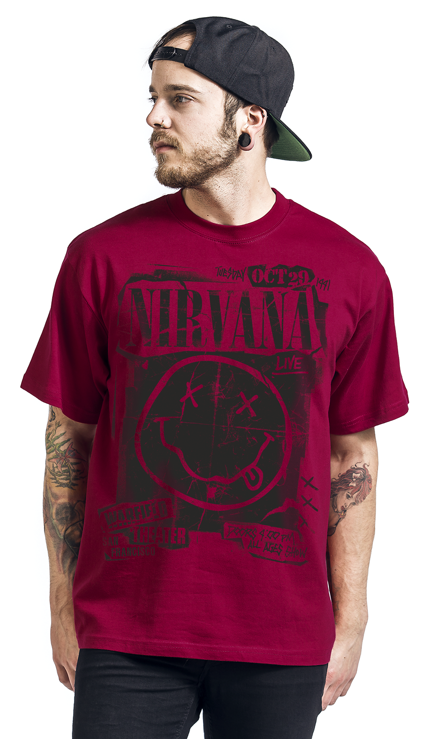 Nirvana Band Poster T-Shirt rot