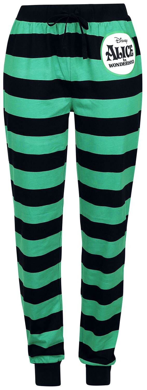 Alice in Wonderland Cat Smile Pyjama Pants black green