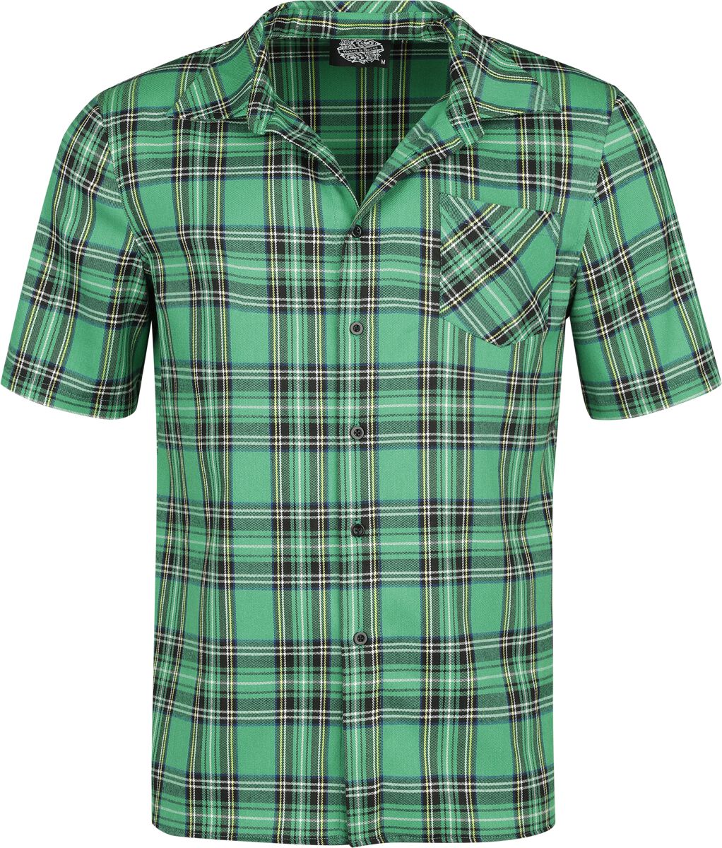 H&R London Kurzarmhemd - Green Shirt - S bis 4XL - für Männer - Größe M - grün