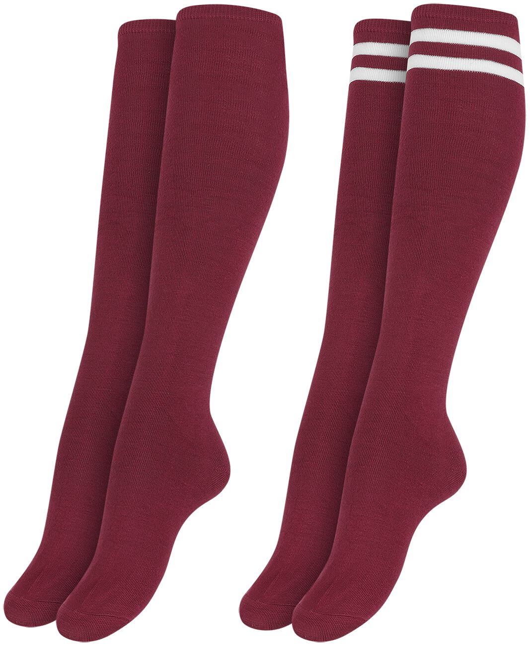 Urban Classics Ladies College Socks 2-Pack Knee Socks burgundy