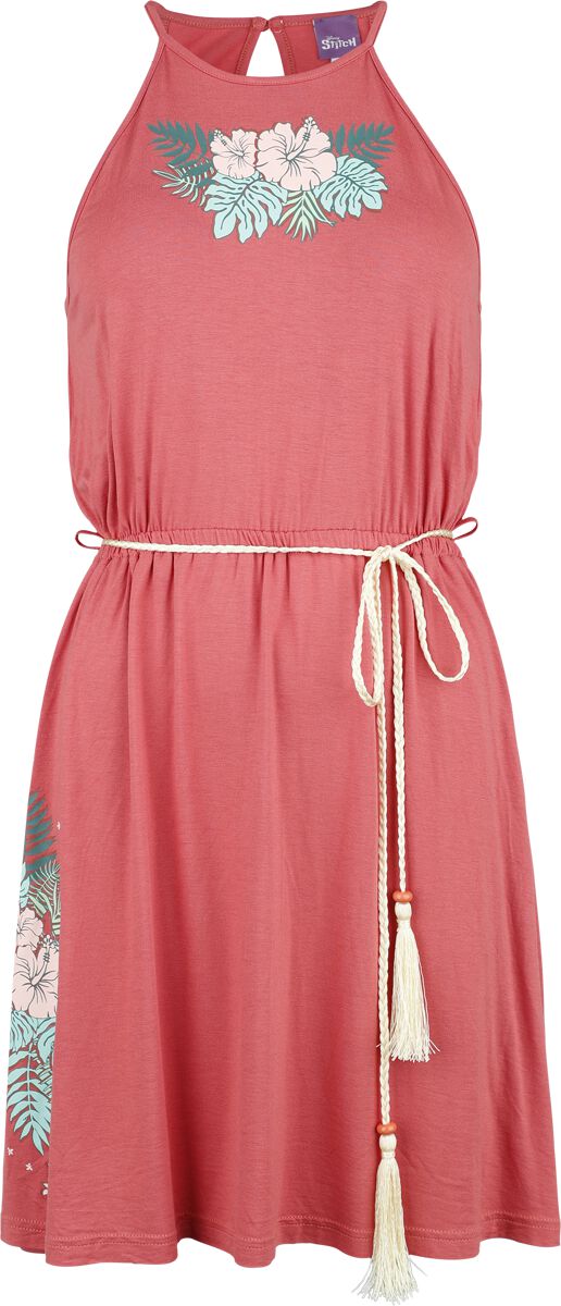 Lilo & Stitch - Disney Kleid knielang - Stitch - Blumen - S bis XXL - für Damen - Größe XL - pink  - EMP exklusives Merchandise!