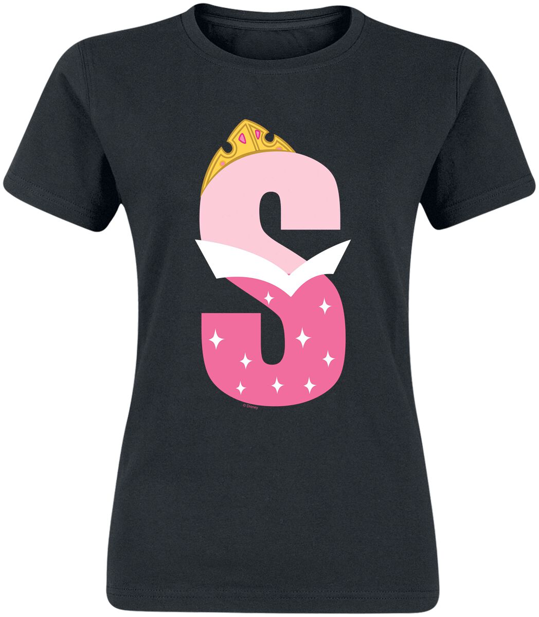 Disney Princess Alphabet S Is For Sleeping Beauty T-Shirt black