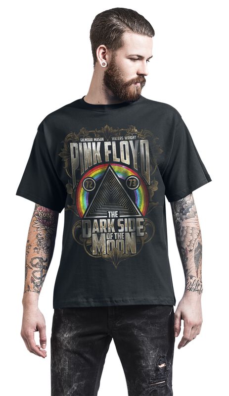 Band Merch Pink Floyd Dark Side - Gold Leaves | Pink Floyd T-Shirt