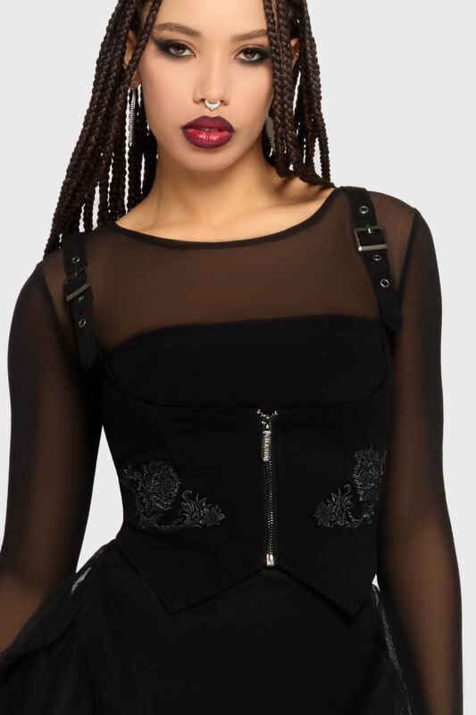 Korsett Gothic av Killstar - Gaia Adorned - Underbust Corset - Dam - svart