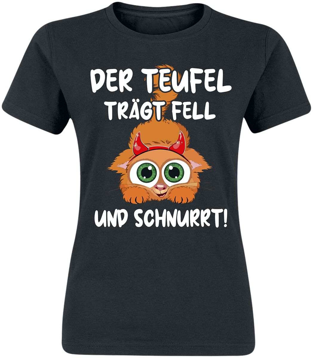 Tierisch Der Teufel trägt Fell und schnurrt! T-Shirt schwarz