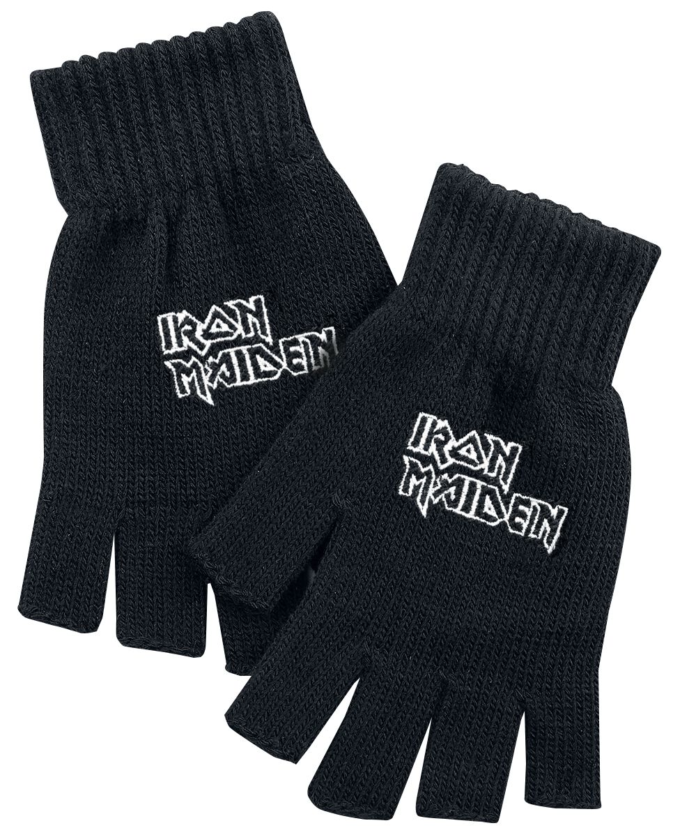 Iron Maiden Kurzfingerhandschuhe Logo schwarz Lizenziertes Merchandise!  - Onlineshop EMP